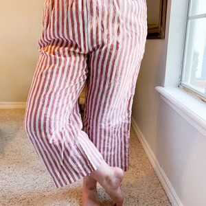 Rachel Zoe Red Stripe Linen Wide Leg Pants